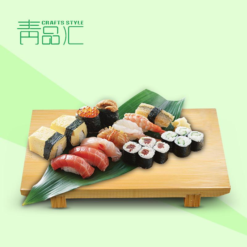 青品汇出口楠竹碳化寿司台|日韩料理寿司盛台酒店餐厅竹制寿司盘