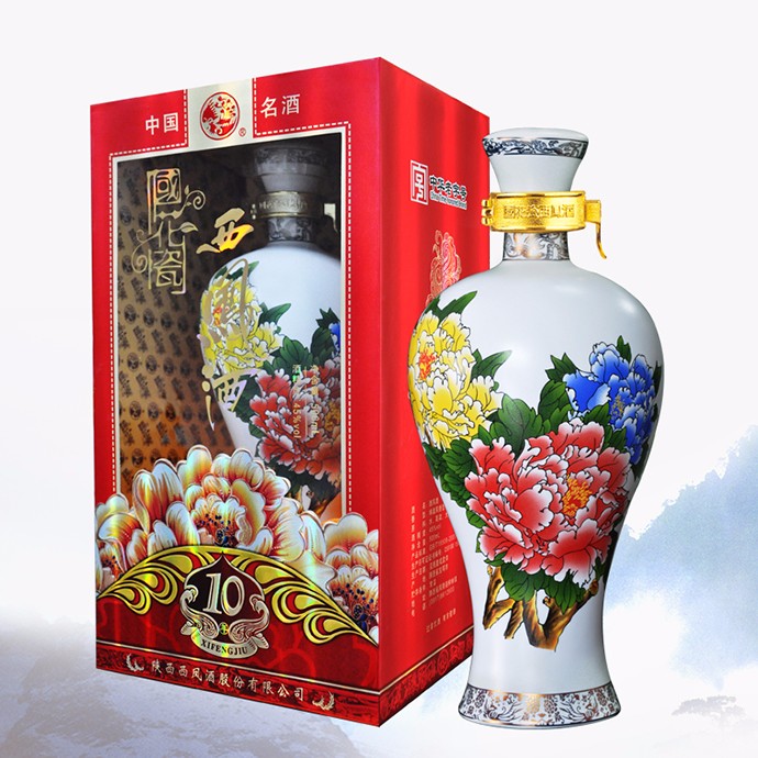45度国花瓷西凤酒10年（白）500ml×6盒