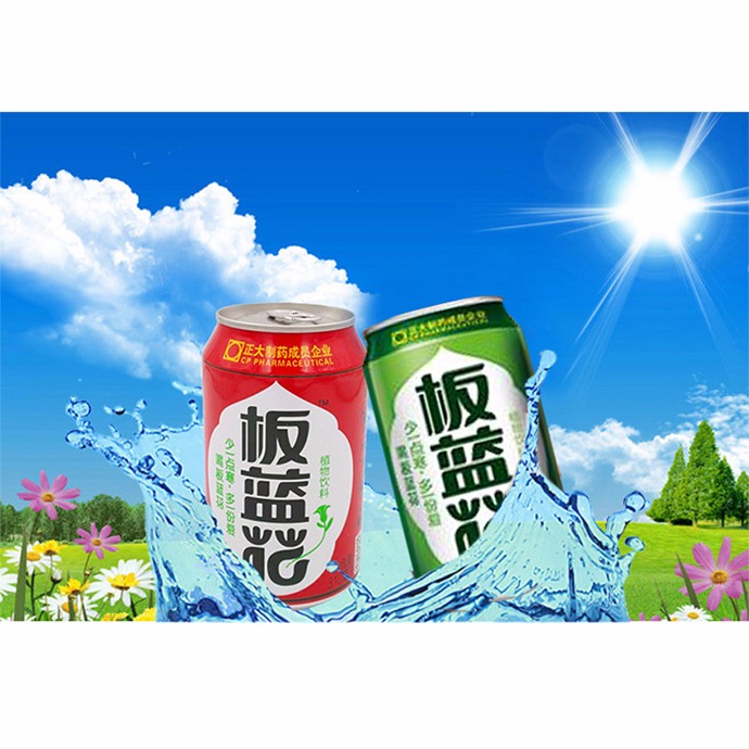 正大板蓝花植物饮料12罐